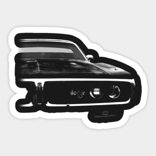 1972 dodge charger, black shirt Sticker